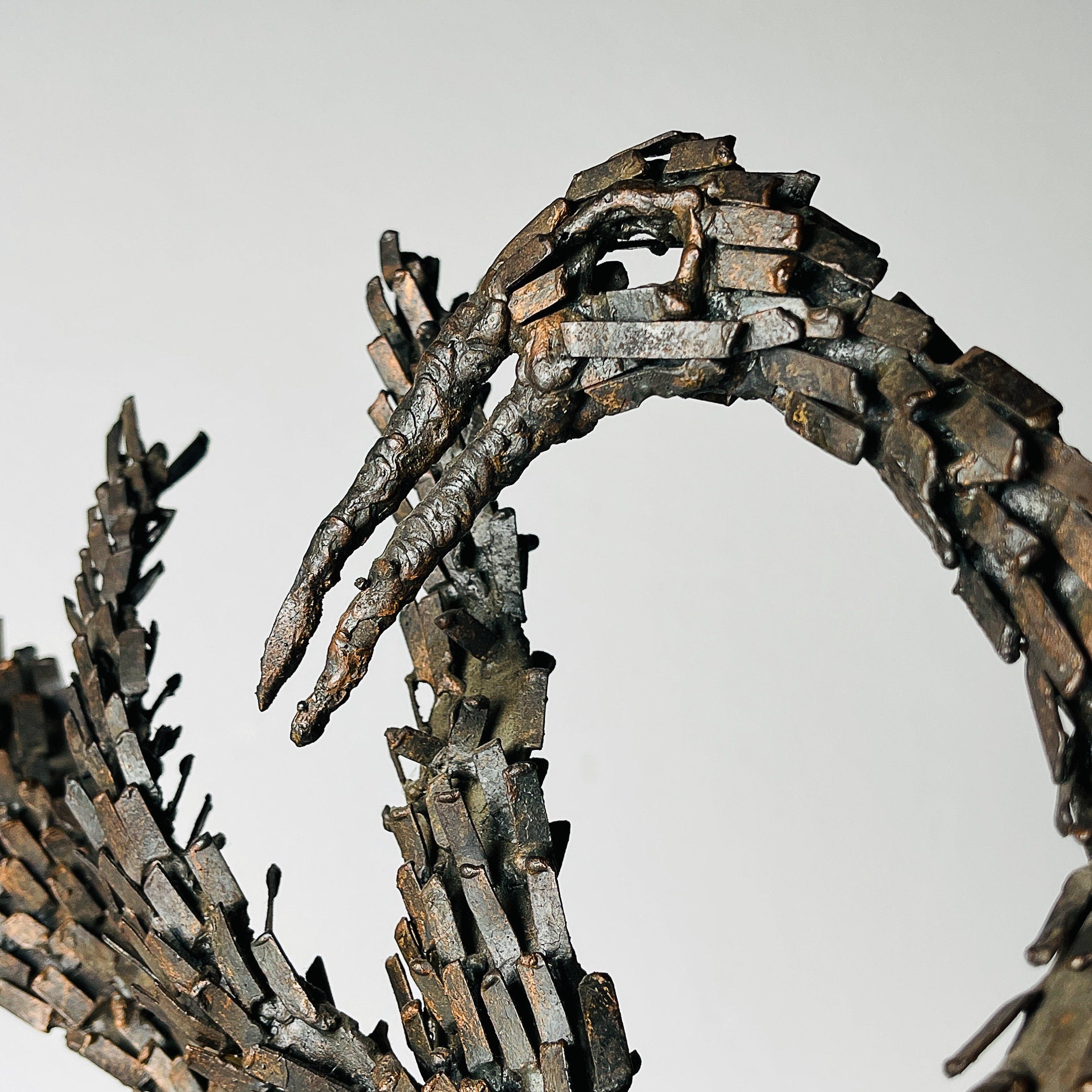 Vintage metal Brutalist sculpture Bird by Salvino Marsura, Italy 1957, Mid-century Modern