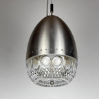 Mid-century glass pendant lamp Italy 1960s Vintage Italian lighting Space Age