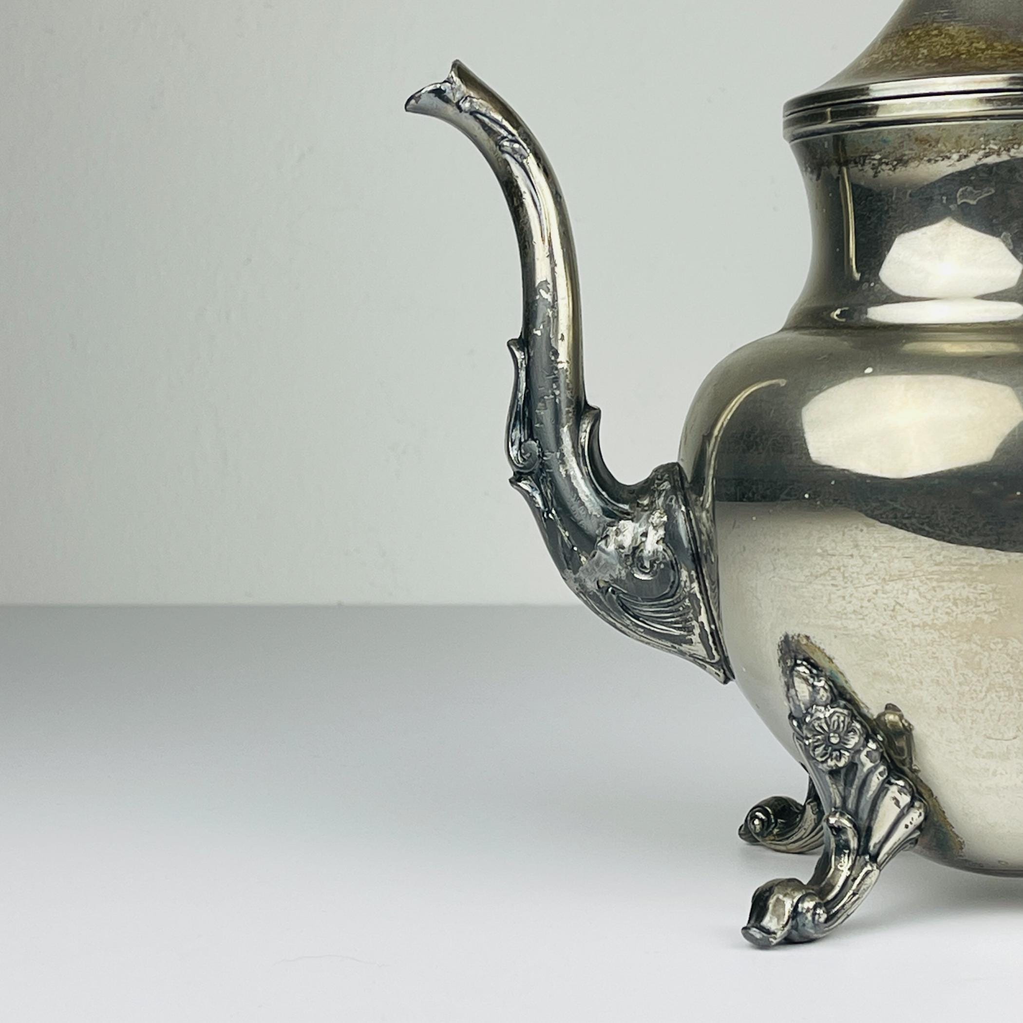 Antique silver on copper teapot by Theodore B. Starr, USA, end of the 19th century