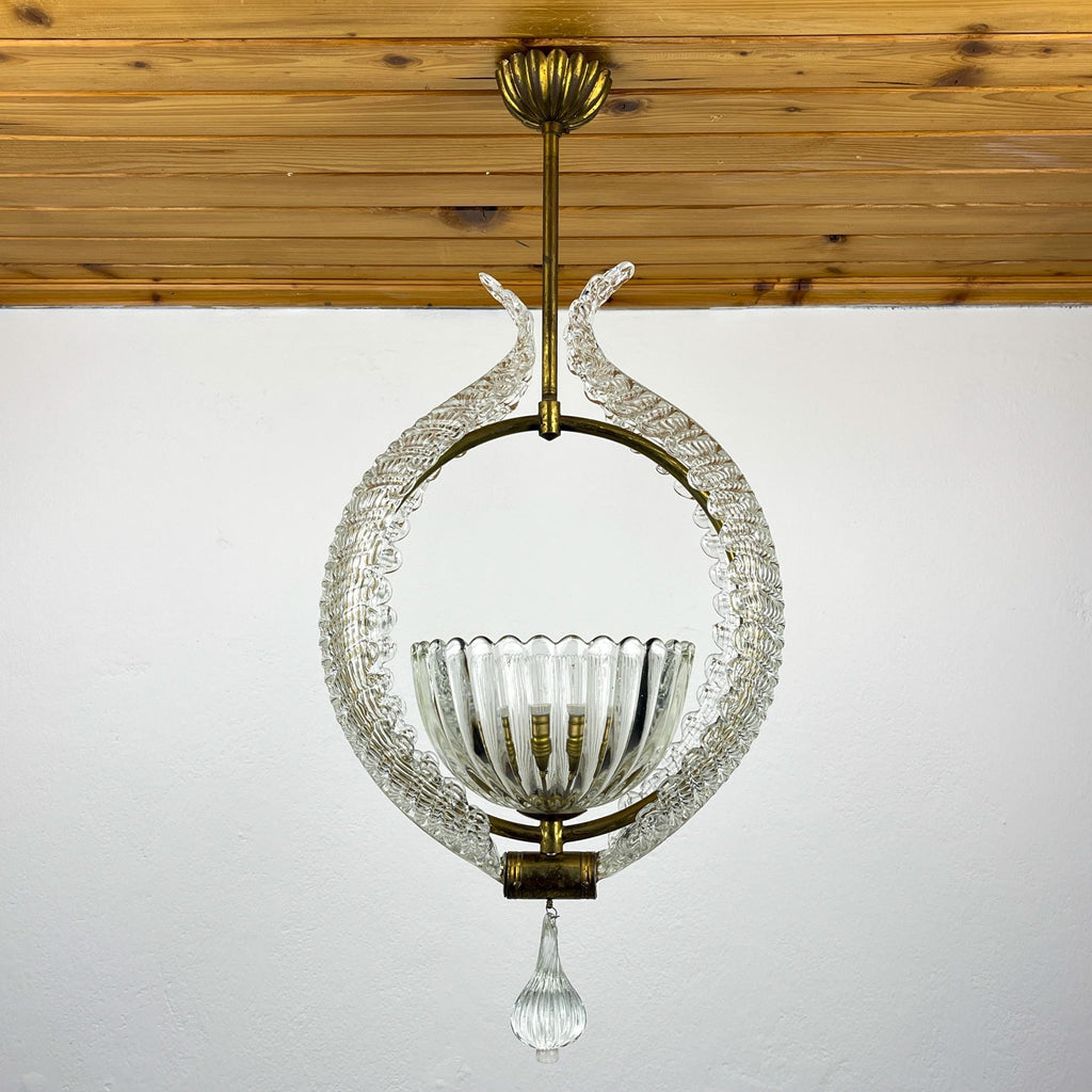 Murano chandelier by Ercole Barovier Barovier & Toso, Italy 1930s