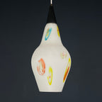Mid-century multicolor opaline murano glass pendant lamp by Stilnovo Italy 1950s