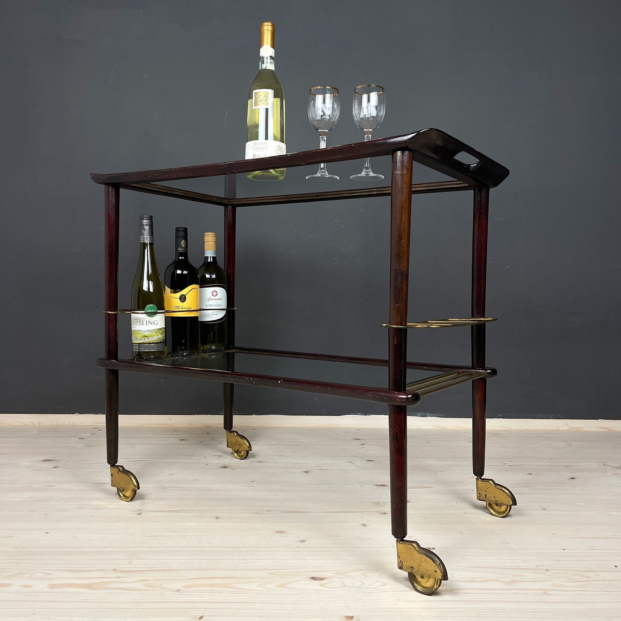 Ico Parisi Mid-Century Modern Bar Cart Trolley: Italian Design