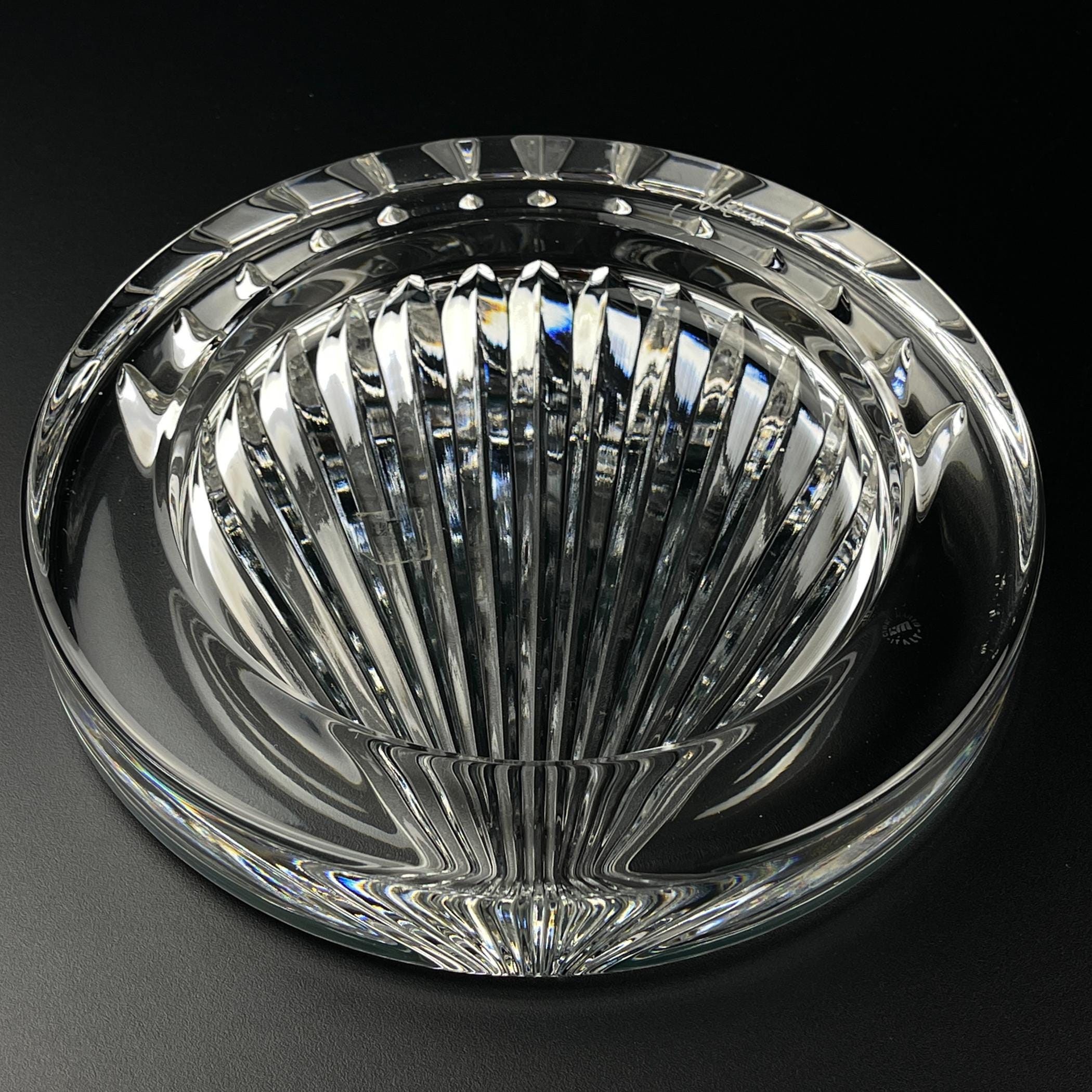 Original crystal glass ashtray by Mario Cioni, Italy, 1970s, Vintage Home Decor