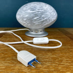 Vintage Murano Glass Night Lamp: 80s Italian Swirl Sphere Table Lamp