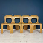 Mid-Century Plywood Dining Chairs Esse by Gigi Sabadin, Stilwood, Italy - Set of 4