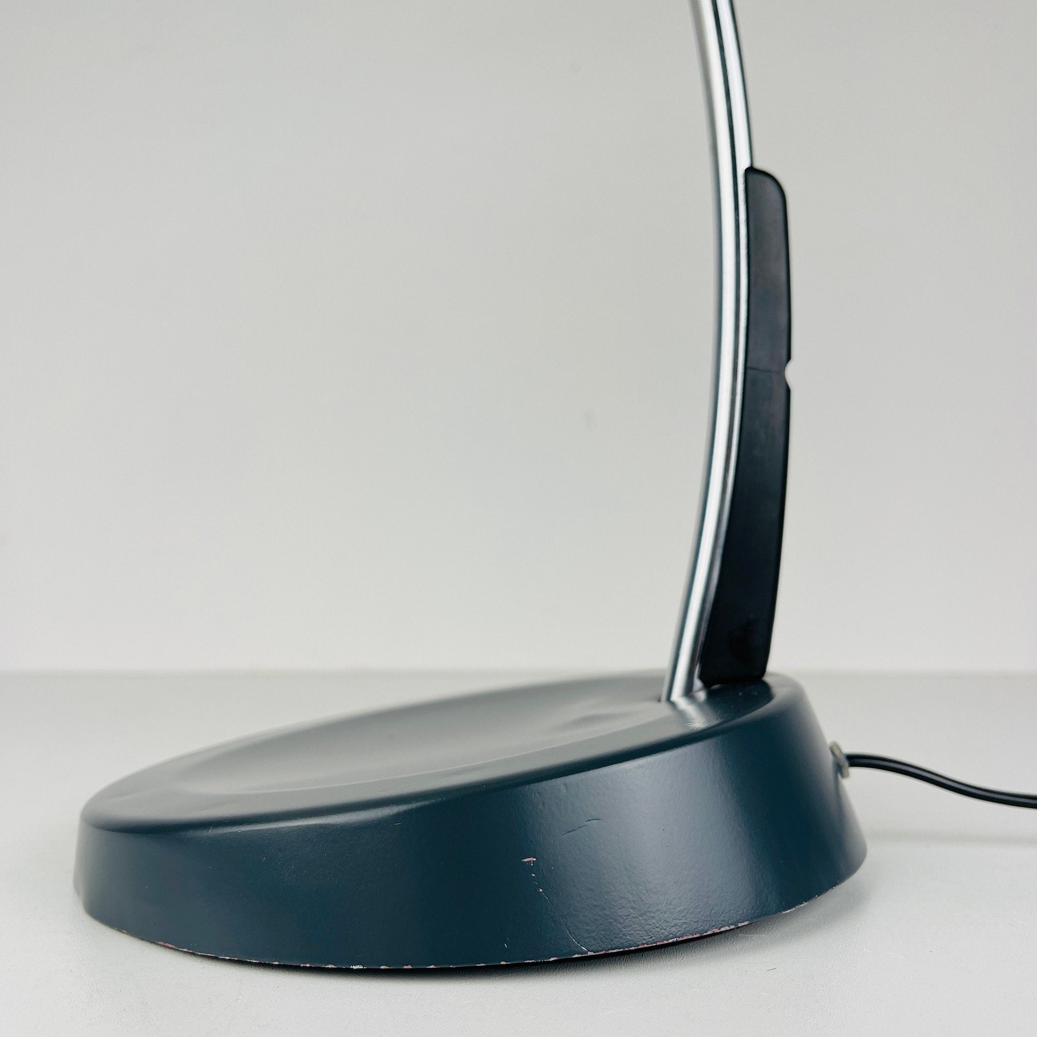 Mid-century grey desk lamp USSR 1972 Vintage gooseneck lamp