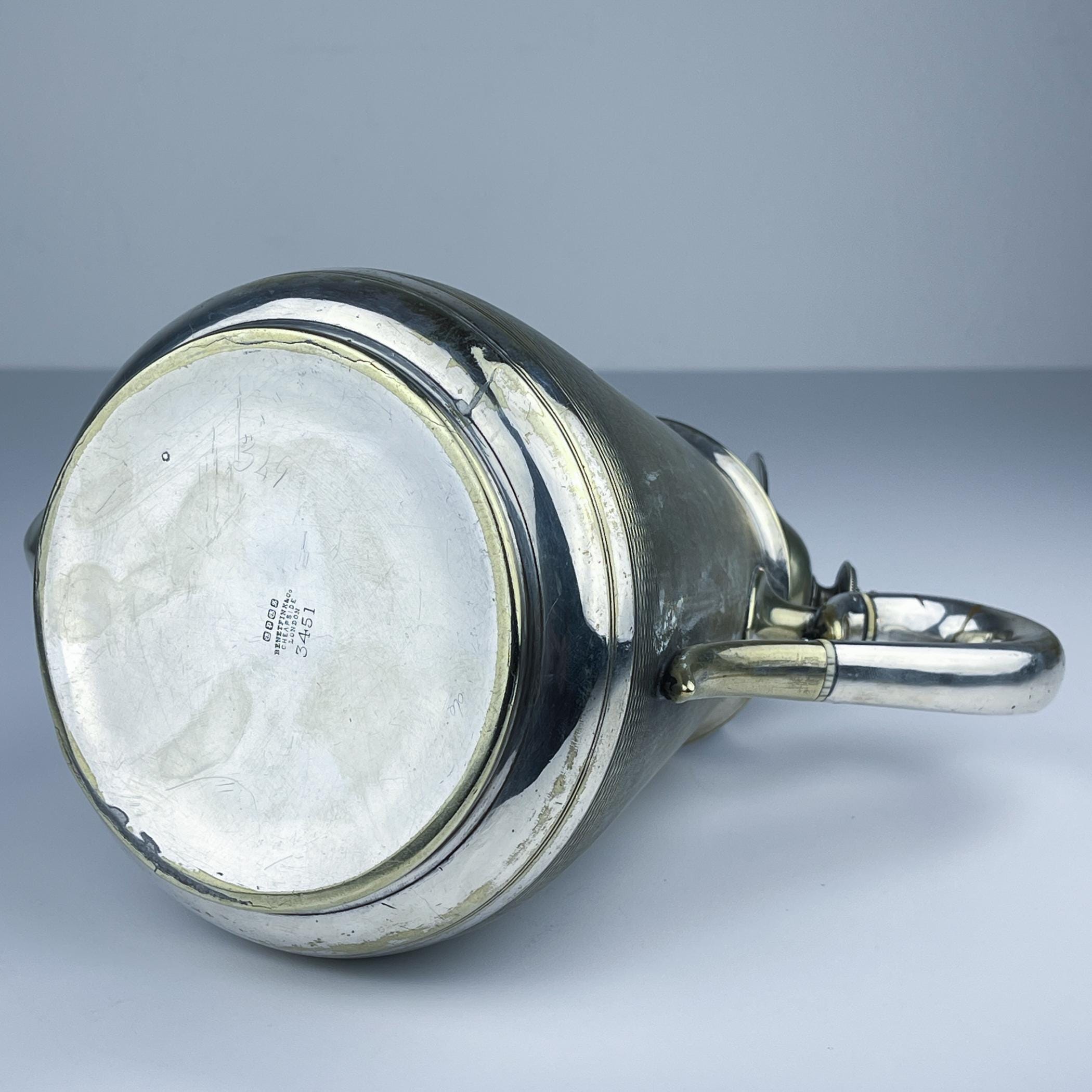 Antique silver plated coffee pot by BENETFINK&Co, Cheapside London, England, late 19th century