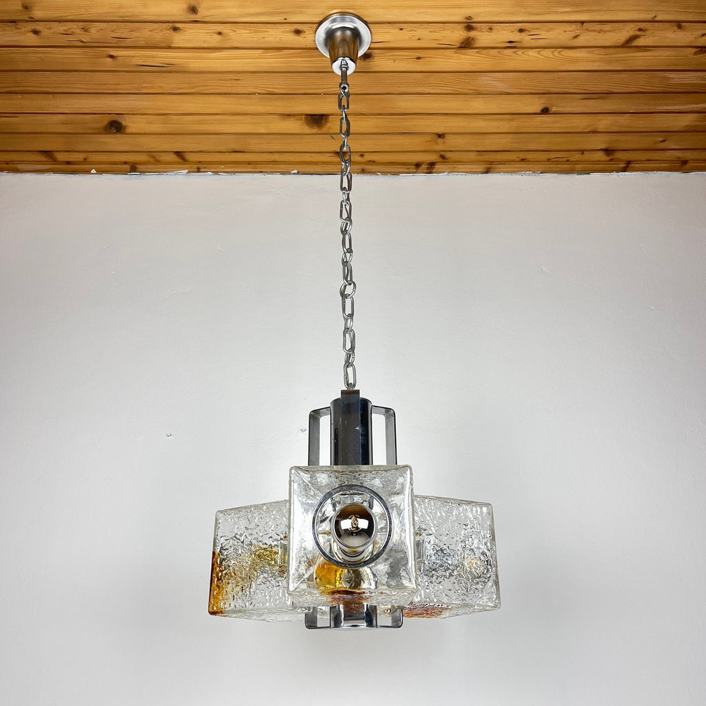 Toni Zuccheri Murano Glass Cube Chandelier for VeArt, 1970s