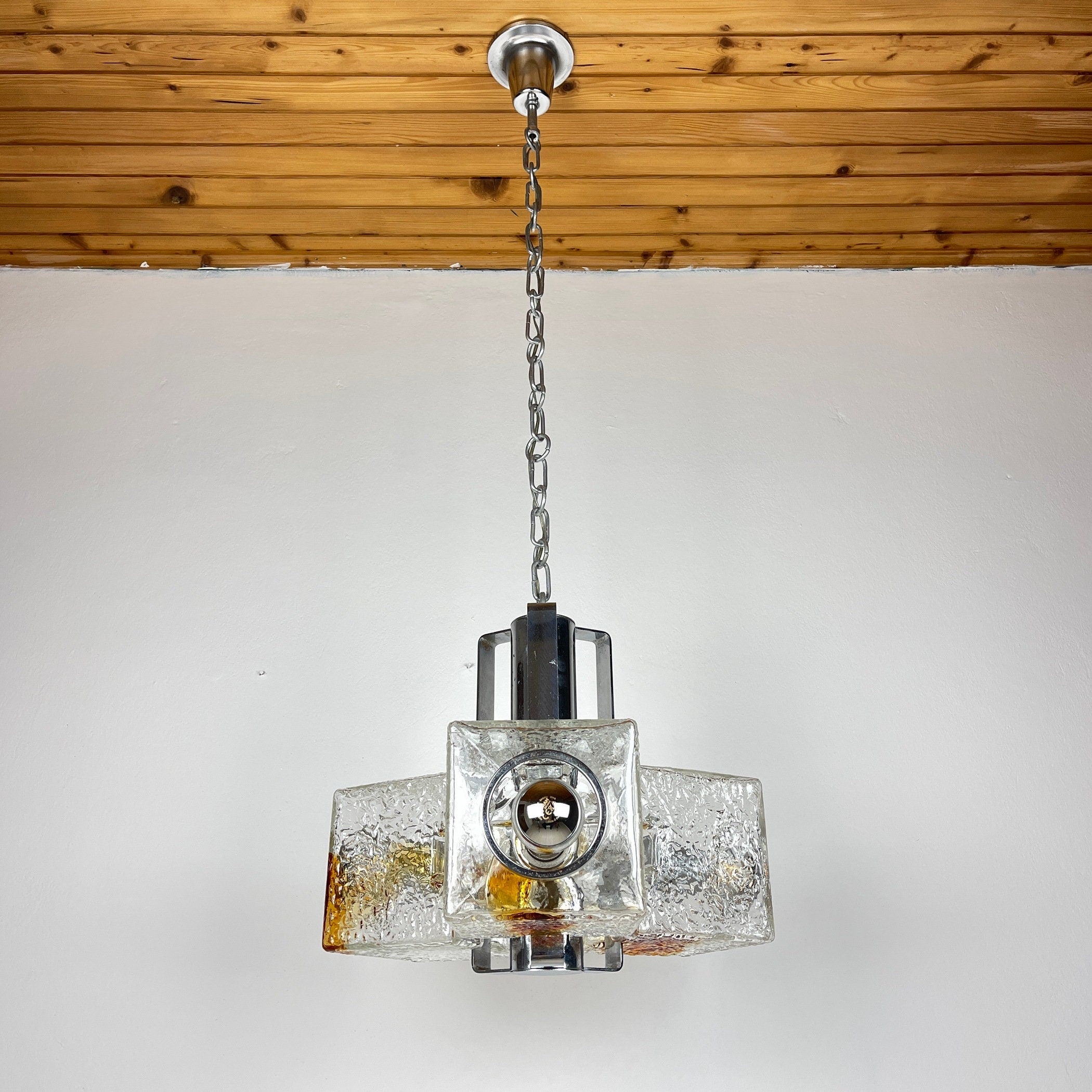 Toni Zuccheri Murano Glass Cube Chandelier for VeArt, 1970s