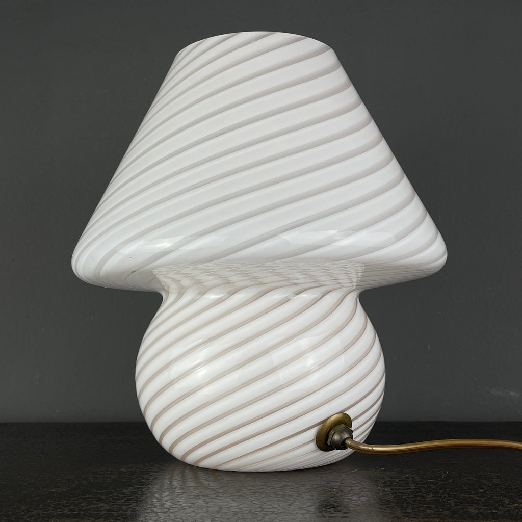 Vintage Swirl Murano Glass Table Lamp Mushroom, Italy 1970s