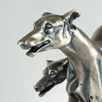 Vintage silver sculpture "Racing Greyhounds" by Angelo Schiavon, Italy 1960s