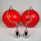 Vintage Red Glass Pendant Lamp: Mid Century Modern Lighting, Yugoslavia 1980s