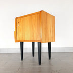 Mid-century bedside table Yugoslavia Retro Modern 1970s Polished Nightstand Storage