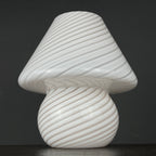 Vintage Swirl Murano Glass Table Lamp Mushroom, Italy 1970s