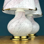 Pair of murano table lamps Mushroom Italy 1970s Italian Modern Retro home decor