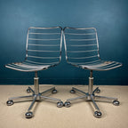 Vintage Italian Desk Chairs - 1970s Mid-Century Modern Style - Set of 2