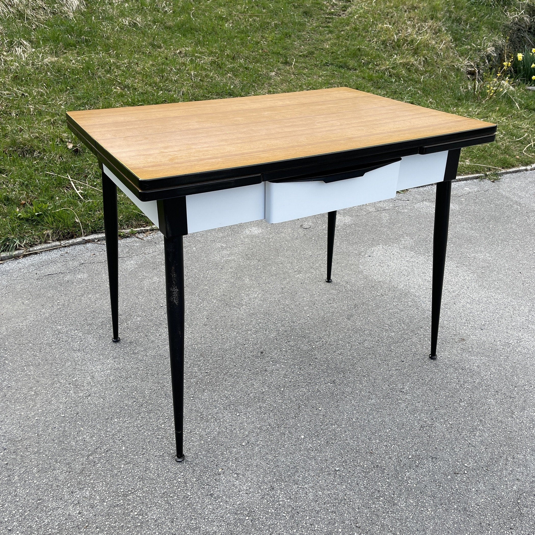 Mid-Century Modern Dining Set: Salvarani Aviator Table & 4 Chairs, Italy 1950s