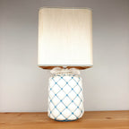Vintage ceramic table lamp Italy 1960s Pillow lamp quilt nightlamp Retro home lighting