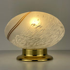 Vintage Murano Glass Night Lamp: Swirl Sphere Table Lamp, Italy 1980s