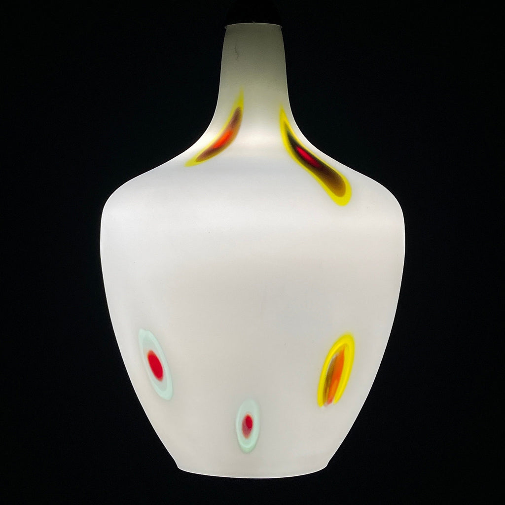 Mid-century multicolor opaline murano glass pendant lamp by Stilnovo Italy 1950s