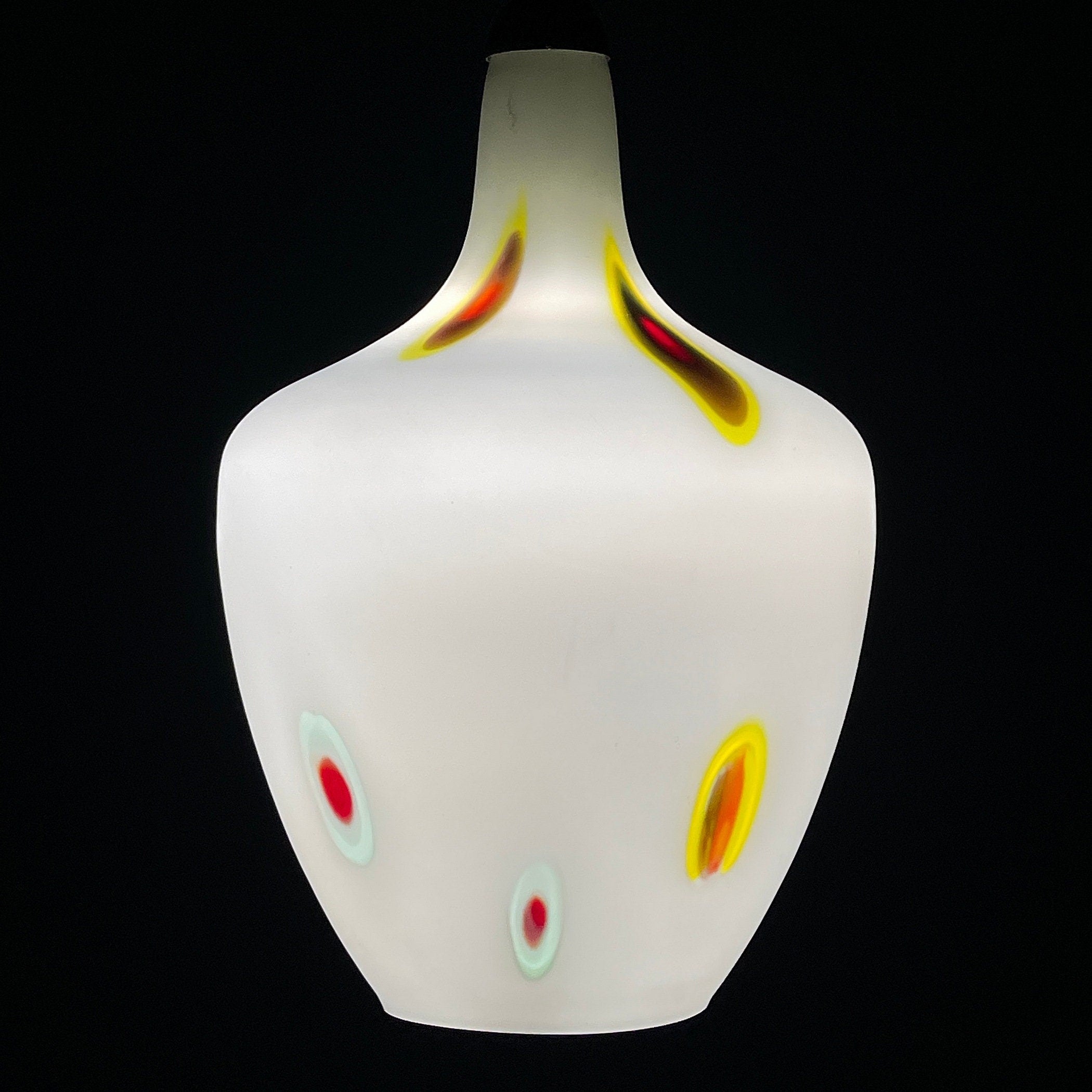 Mid-century multicolor opaline murano glass pendant lamp by Stilnovo Italy 1950s