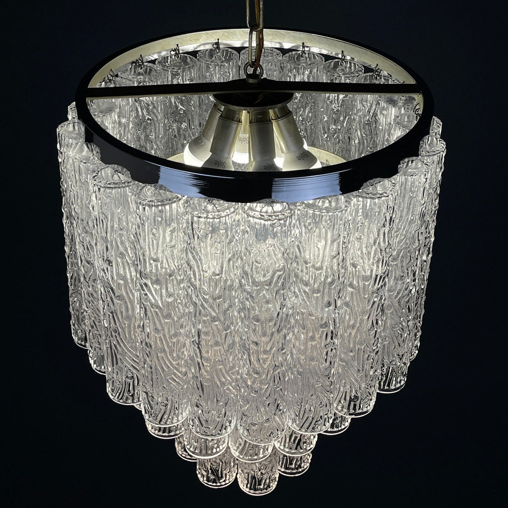 Mid-century murano glass chandelier Tronchi by Toni Zuccheri for Venini Italy 1960s