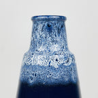 Vintage blue ceramic vase Lava by Jasba, West Germany, 1960s