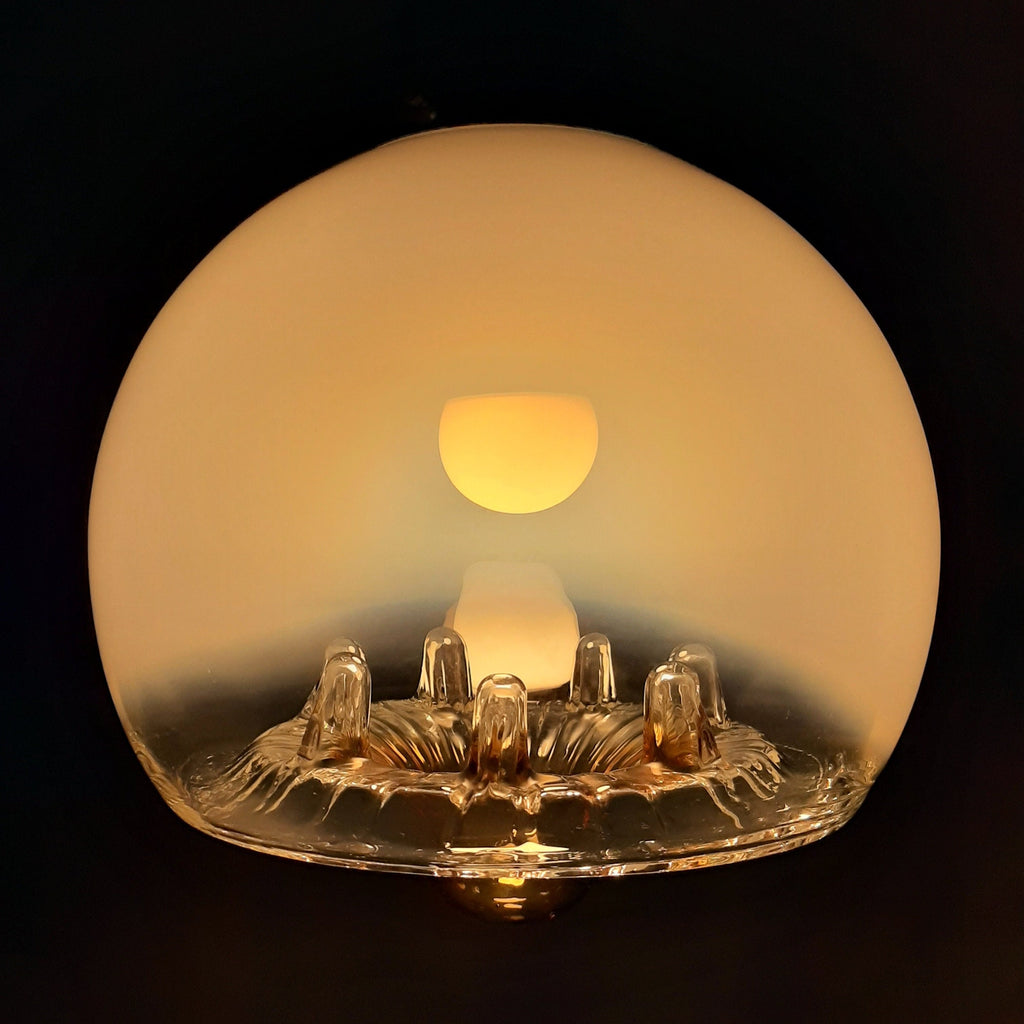 Large vintage murano glass pendant lamp by Mazzega Italy 1960s Mid-century lighting