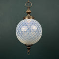 Vintage blue murano sphere ball pendant lamp Italy 1970s Mid-century italian lighting