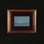 Luigi Targa, Venetian lagoon in the heavenly glare, Padua, Italy 1970s, Oil on Canvas, Framed