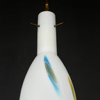 Multicolor opaline murano glass pendant lamp by Stilnovo, Italy 1950s, Mid-century modern