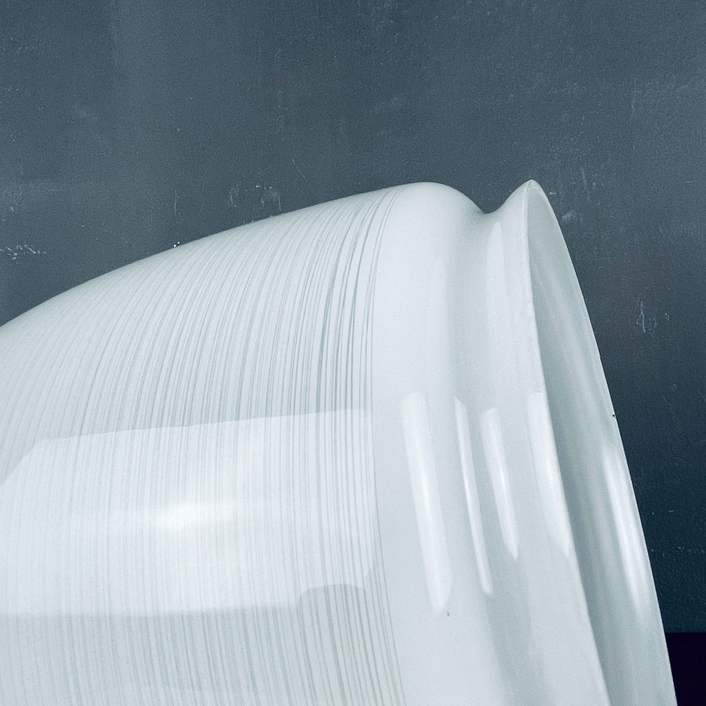 Mid-century white glass ceiling lamp Italy 1970s Retro home decor