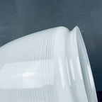 Mid-century white glass ceiling lamp Italy 1970s Retro home decor