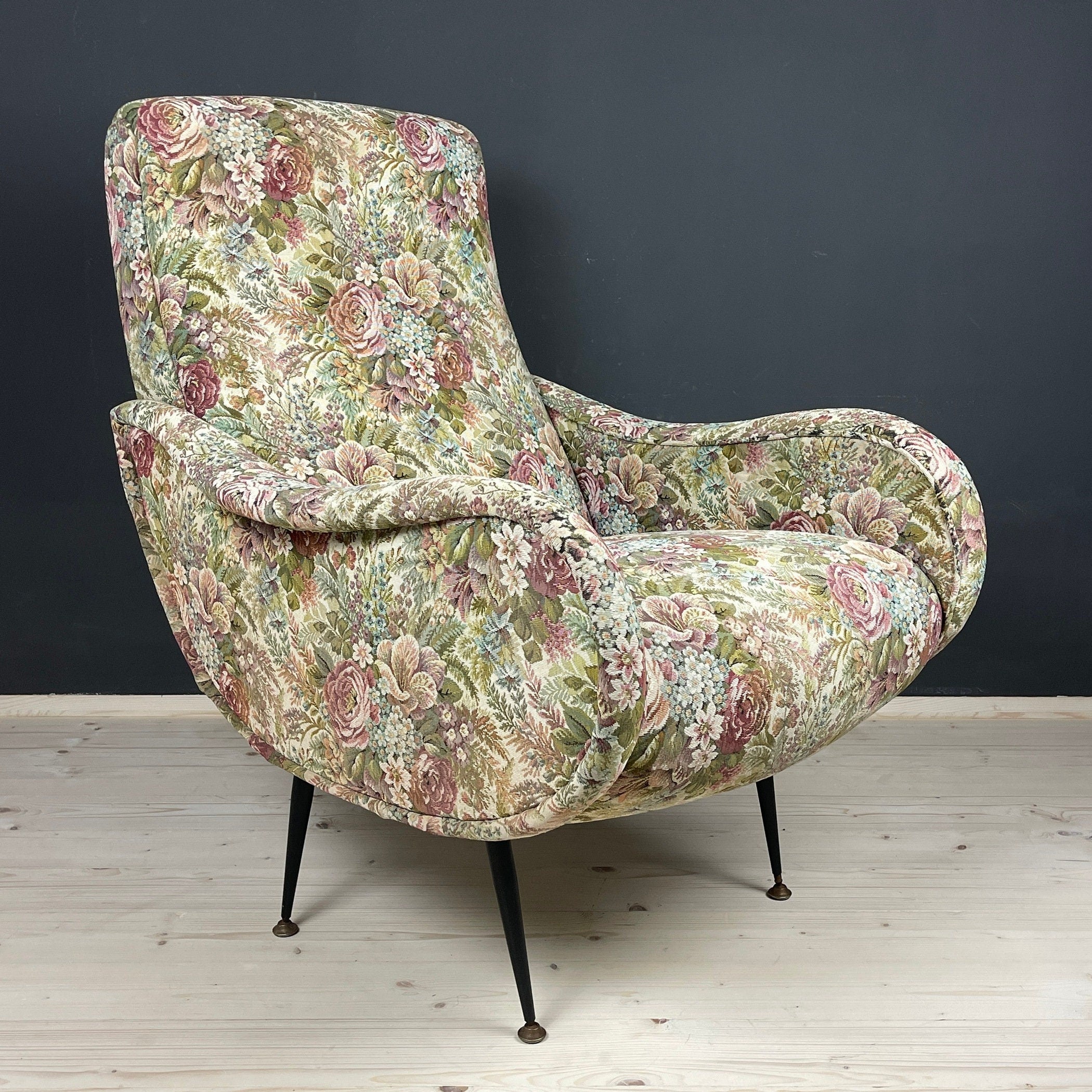 Mid-century modern armchair Lady by Marco Zanuso Italy 1960s Vintage italian modern lounge chair