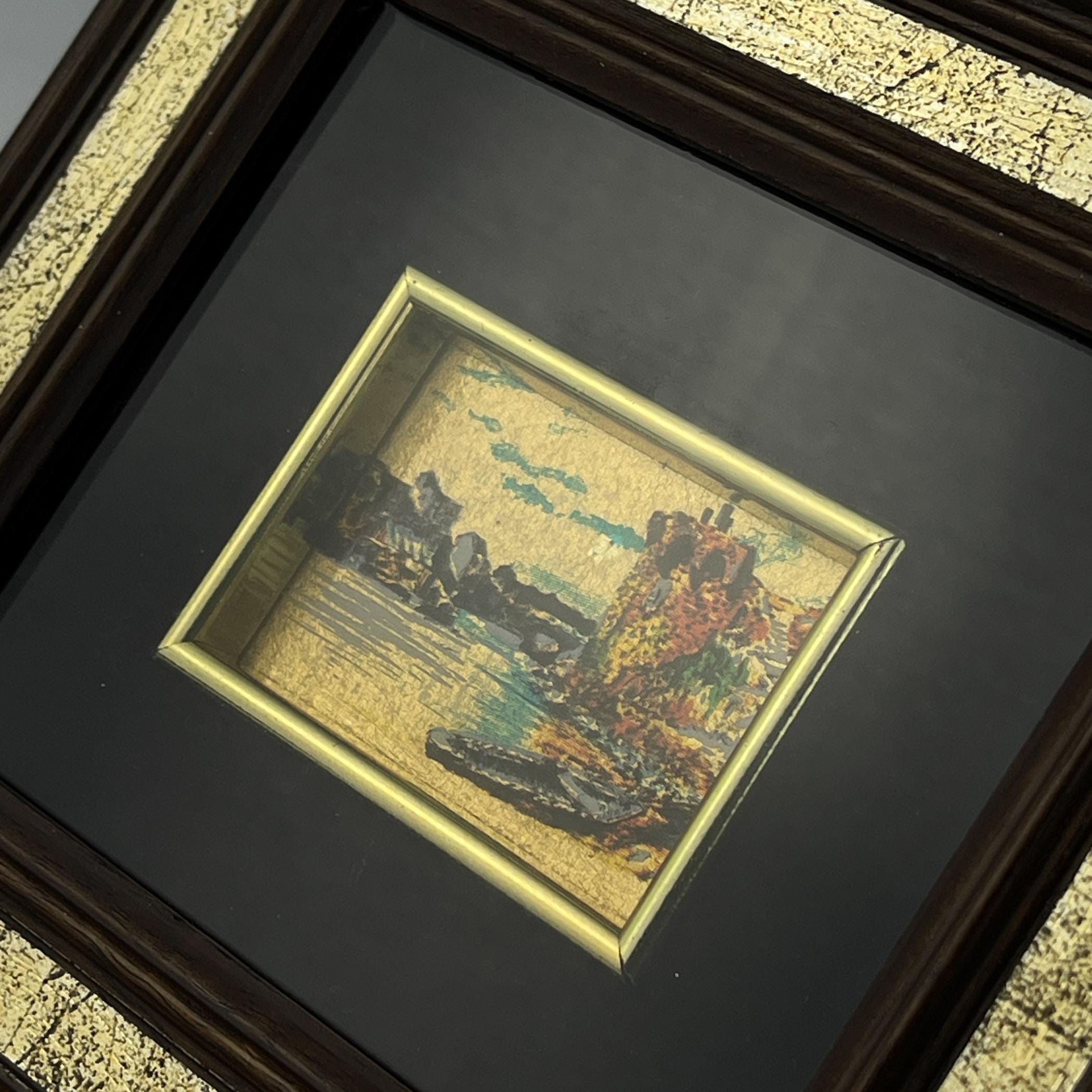 Vintage Pressed Art Framed, Italy, 1970s, Vintage home decor