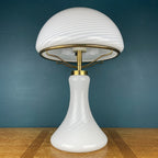 Large classic swirl Murano table lamp Mushroom Italy 1970s Mid-century italian modern