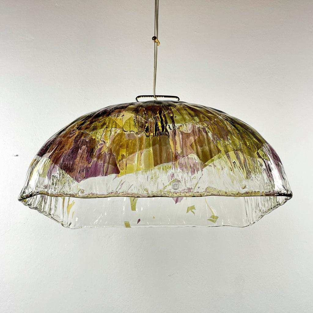 Vintage La Murrina Murano Glass Pendant Lamp: Italian MCM Lighting