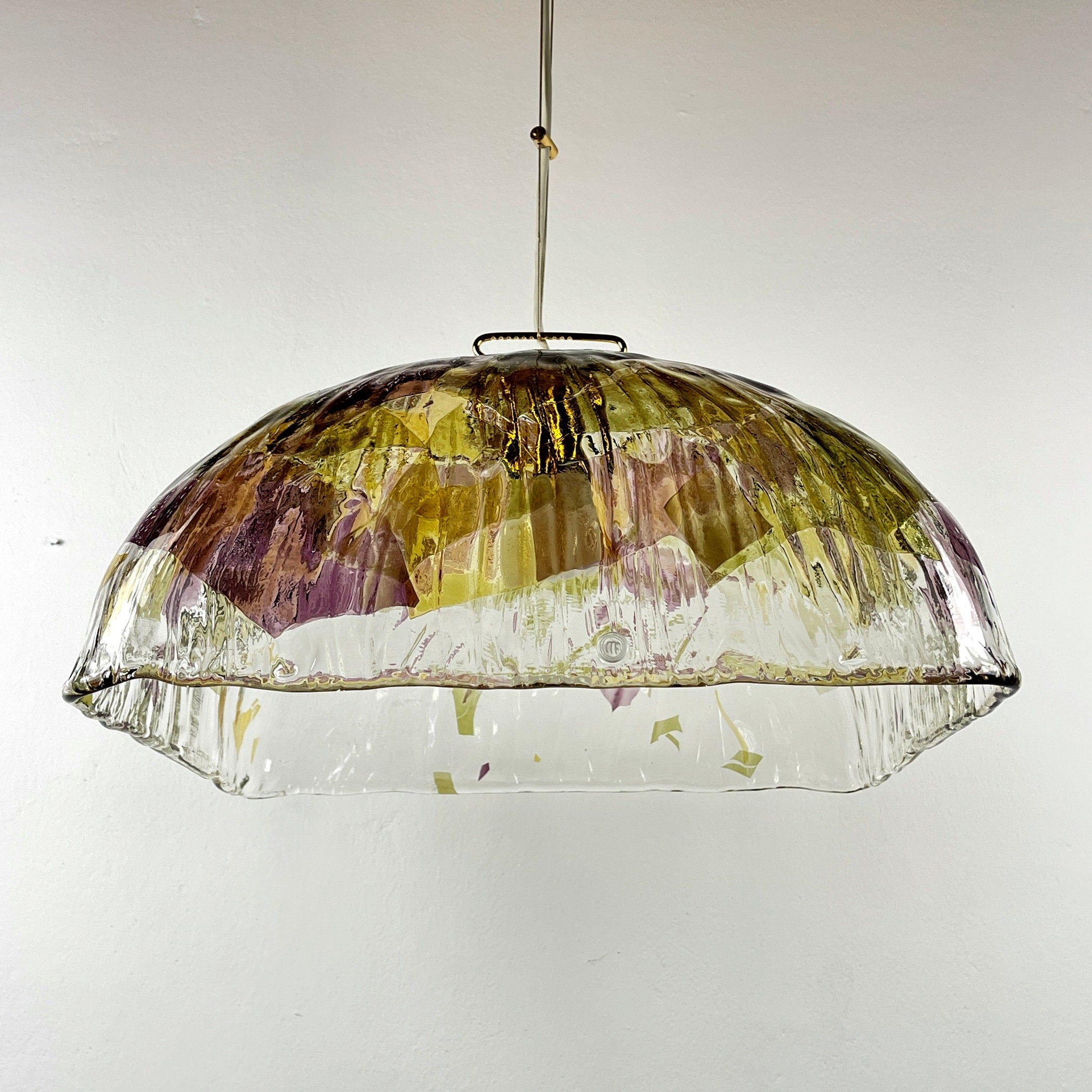 Vintage La Murrina Murano Glass Pendant Lamp: Italian MCM Lighting