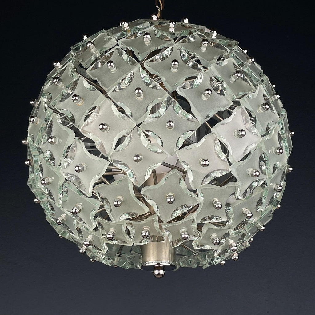 Vintage chandelier Sputnik by Fontana Arte, Italy 1960s, mid-century Italian modern