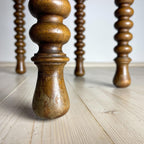 Antique Hexagonal Walnut Side Table, Italy, the Early 20th Century, Bobbin Turned Legs