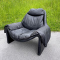 P60 lounge black chair by Vittorio Introini for Saporiti Italy 1960s