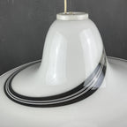 Vintage swirl murano glass pendant lamp Italy 1970s Mid-century light space age