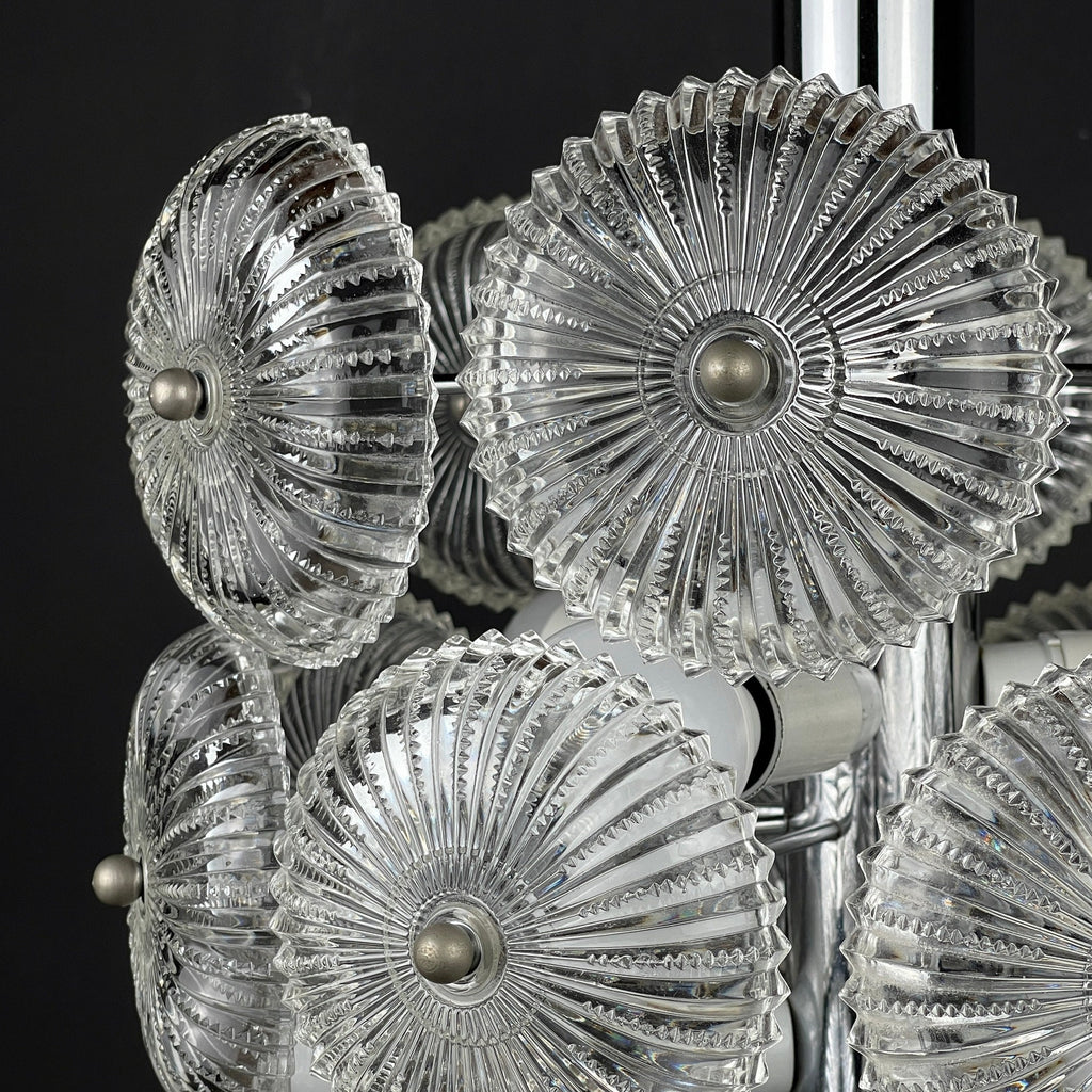 Vintage crystal chandelier Dandelion Italy 1960s mid-century modern italian lighting