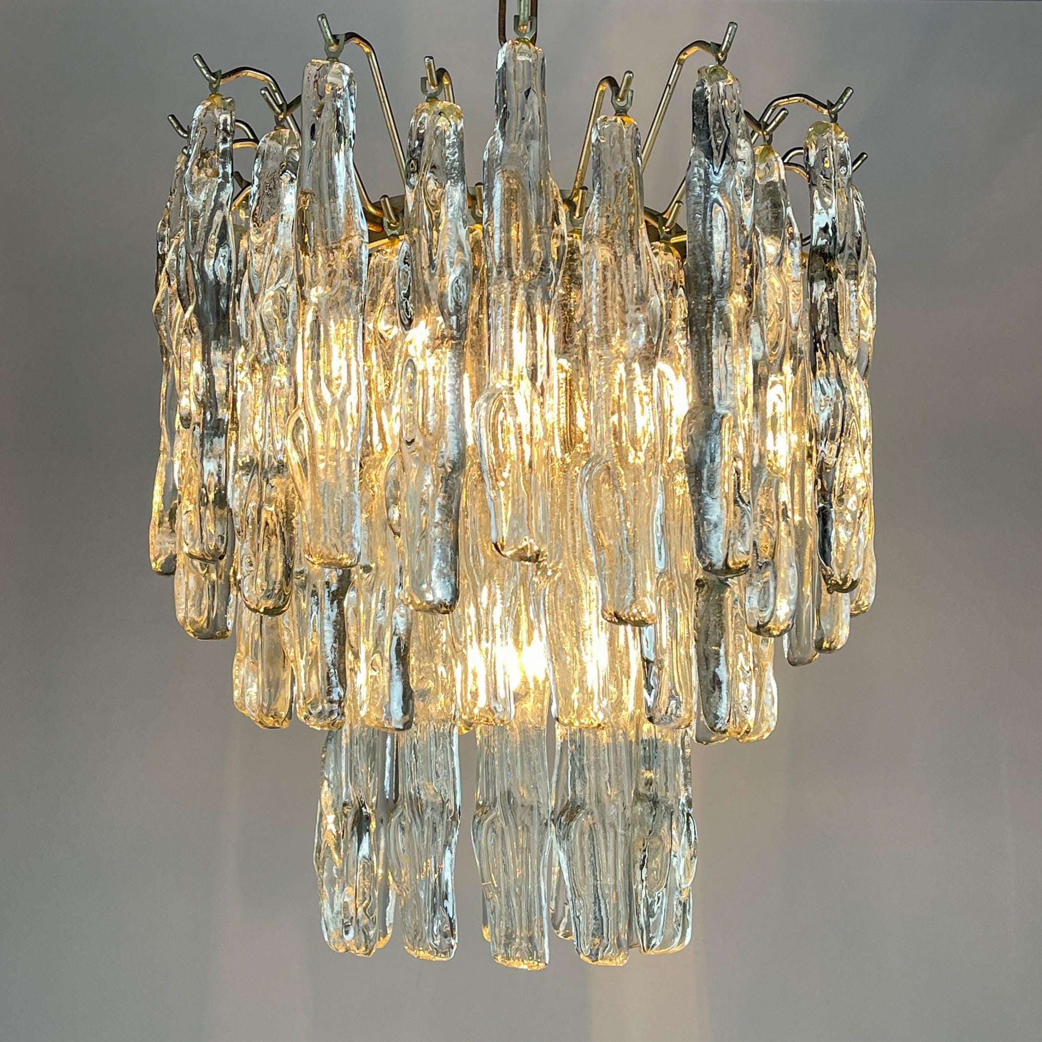 Original murano glass chandelier by J. Kalmar, Austria 1960s, Vintage home decor