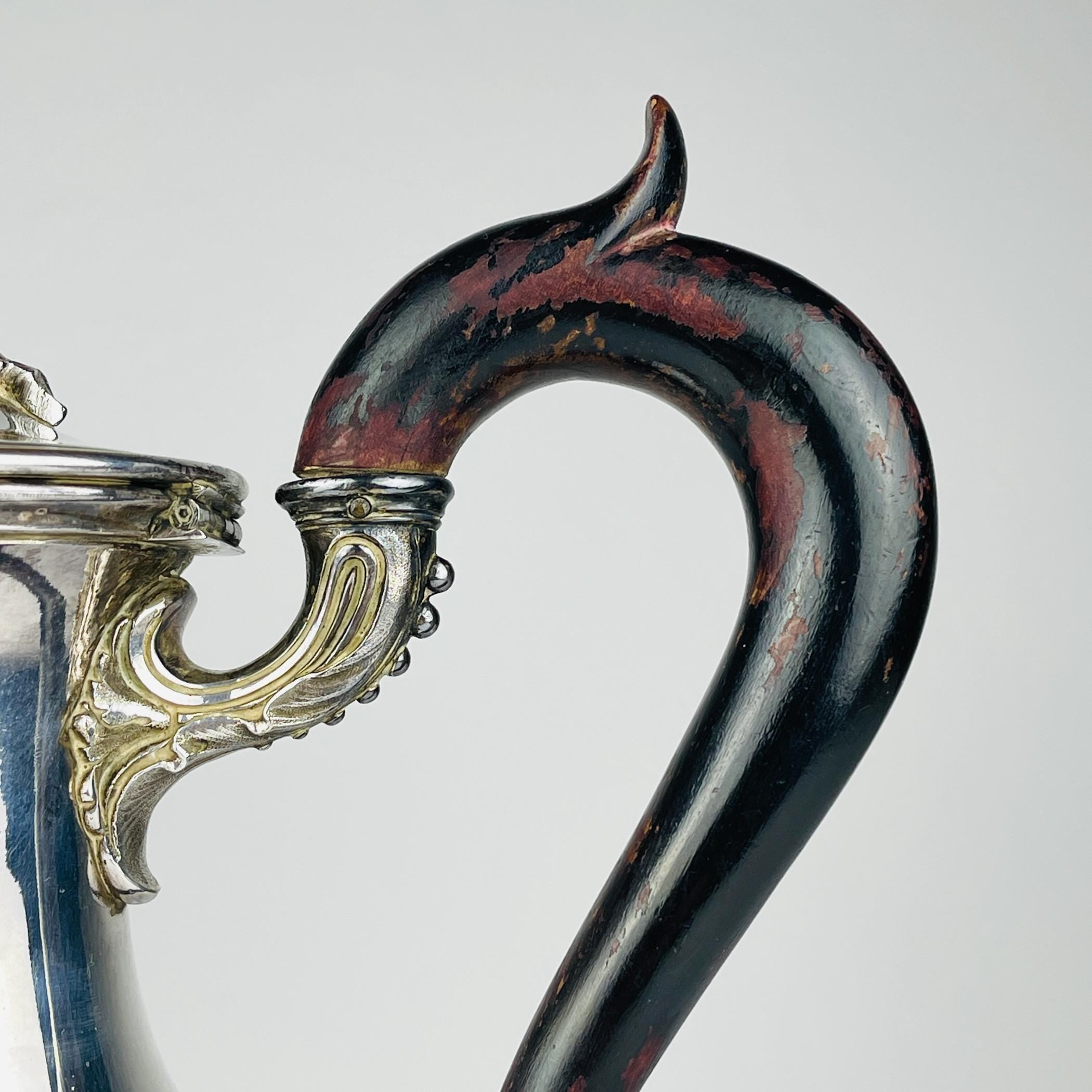 Antique silver plated coffee pot by Christofle, France, 19th century, Vintage home decor