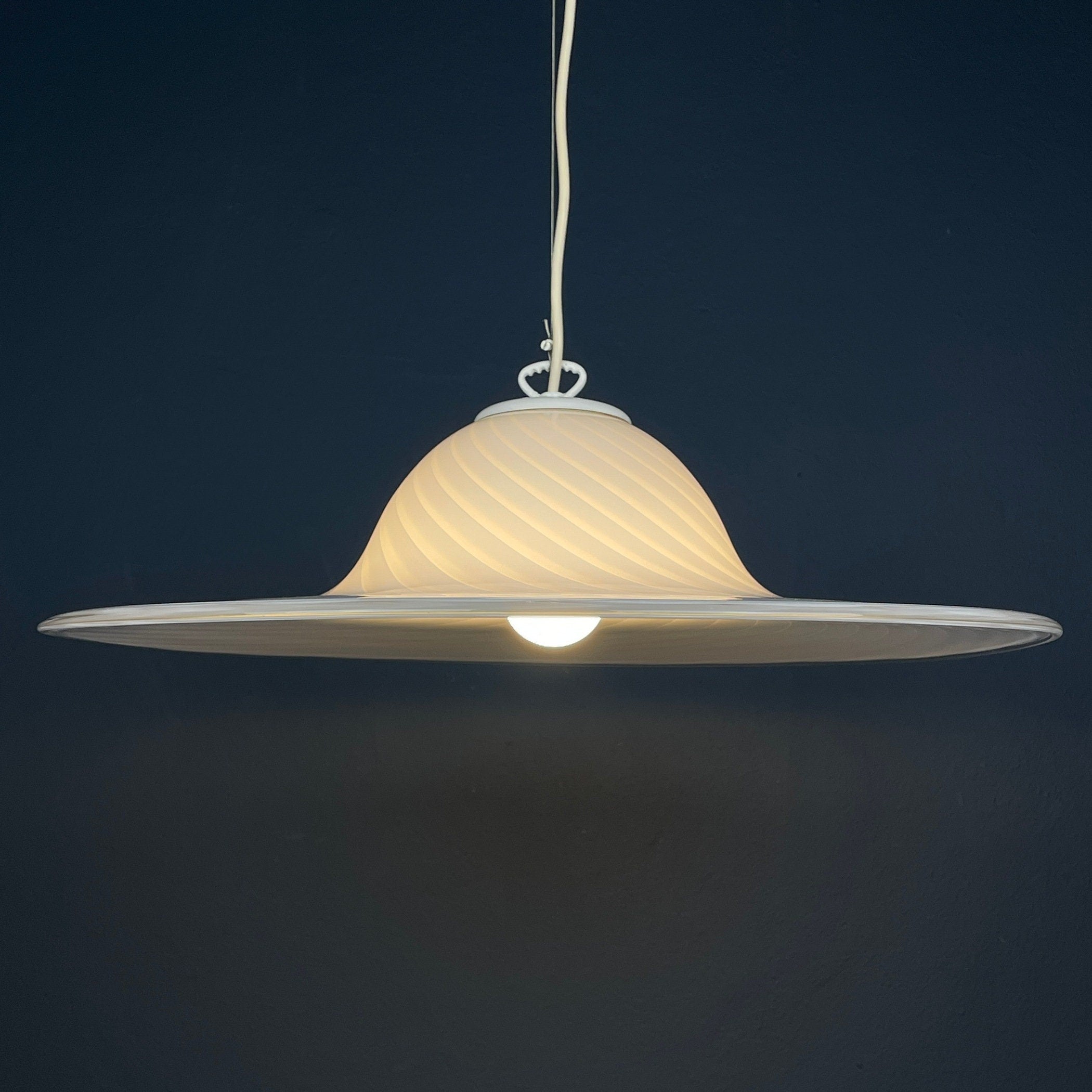 Swirl Murano Glass Pendant Lamp: Mid-Century Italian Lighting