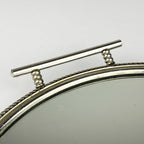 Vintage metal tray with mirror, Italy 1970s
