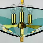 Vintage art glass pendant lamp by Fontana Arte, Italy 1950s, Art deco, MCM