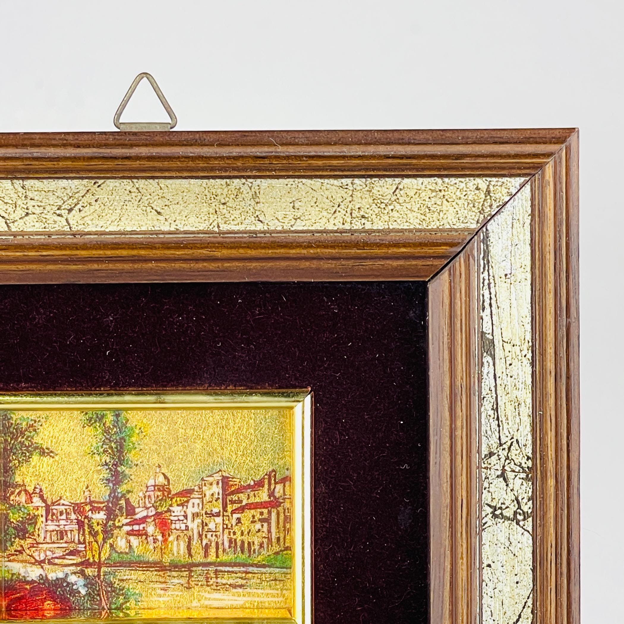 Vintage Pressed Art Framed, Italy, 1970s, Vintage home decor