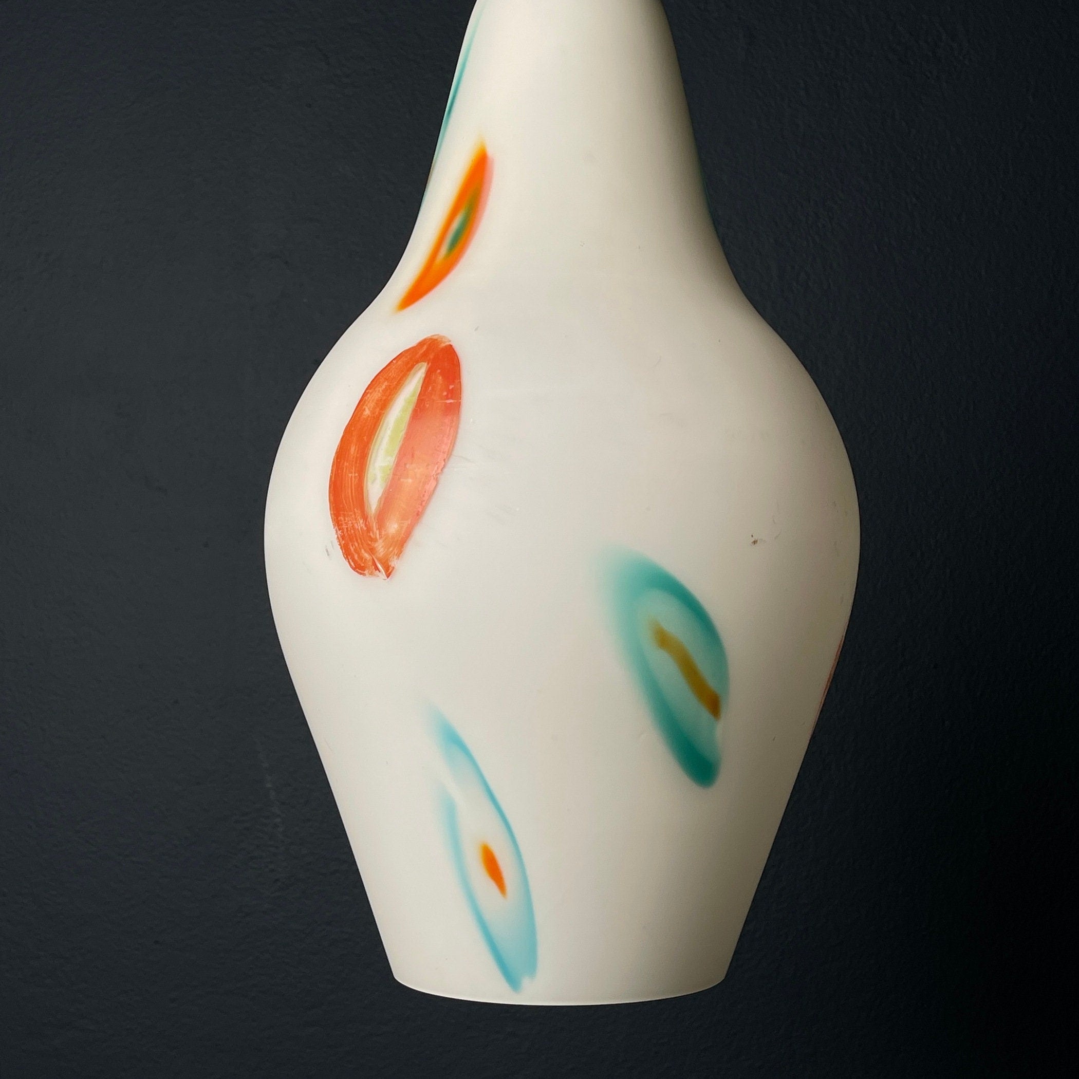 Mid-century multicolor opaline murano glass pendant lamp by Stilnovo Italy 1950s